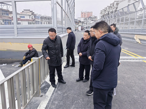 1月20日，汪凱書記到跨鐵路橋項目進行調(diào)研，洪董、張總陪同。.jpg